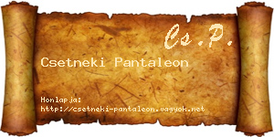 Csetneki Pantaleon névjegykártya